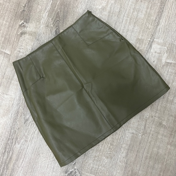 Primark Dresses & Skirts - Olive leather mini skirt